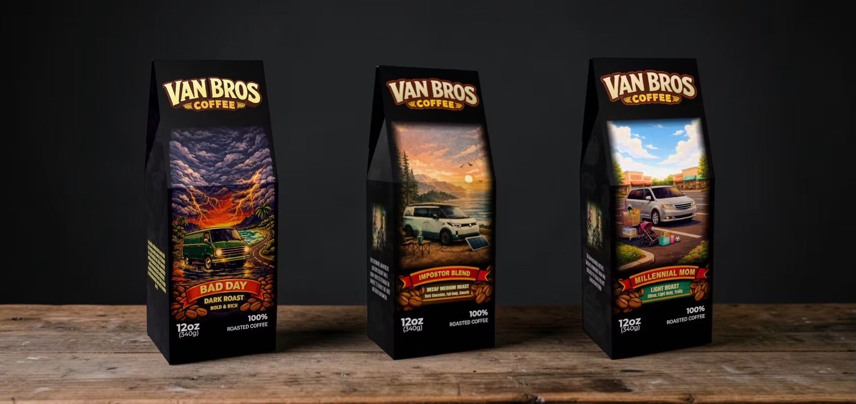Van Bros Coffee bags freshly roasted